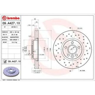 Диск тормозной brembo 09.A427.1X фото