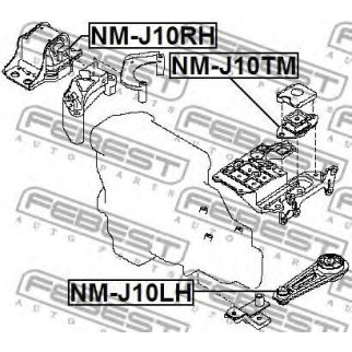 Опора КПП левая FEBEST NM-J10TM фото