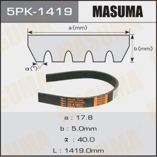 Ремень поликлиновый MASUMA 5PK-1419 фото 1