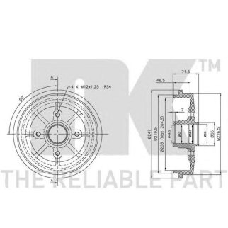 Барабан тормозной задний (203x46,5mm) / CITROEN Saxo,PEUGEOT 106 II,206,206+ 96~13 фото