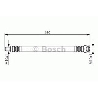Шланг тормозной FIAT Ducato (02-) задний BOSCH фото