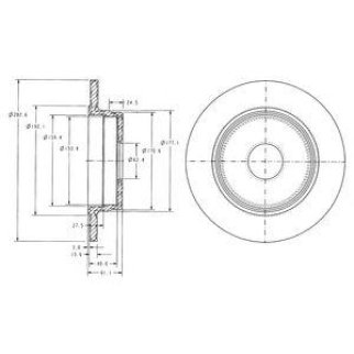 BG2510_диск тормозной задний! MB W202/W203/W210 2.0-3.0TD 85> фото