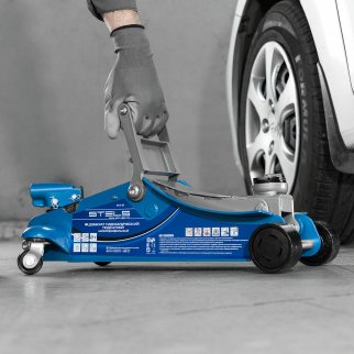 Домкрат подкатной гидравлический 2т 100-350мм поворотная рукоятка LOW PROFILE STELS фото 12