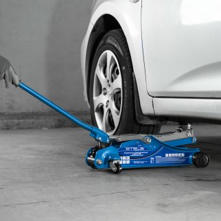 Домкрат подкатной гидравлический 2т 100-350мм поворотная рукоятка LOW PROFILE STELS фото 13