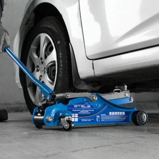 Домкрат подкатной гидравлический 2т 100-350мм поворотная рукоятка LOW PROFILE STELS фото 14