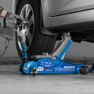 Домкрат подкатной гидравлический 2т 100-350мм поворотная рукоятка LOW PROFILE STELS фото 21