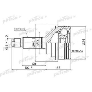 Шрус привода PATRON PCV1260 фото