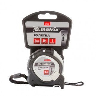 Рулетка Neon, 3 м x 16 мм, обрезиненный корпус, 3 фиксации, PRO// Matrix фото 1