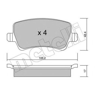 Колодки тормозные задние дисковые к-кт metelli 22-0676-0 фото