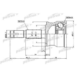 ШРУС наружный 25x52,5x30 MITSUBISHI COLT/COLT PLUS Z27AG (Z20 ) 10/2002 - фото