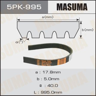 Ремень ручейковый Masuma 5PK-995 фото