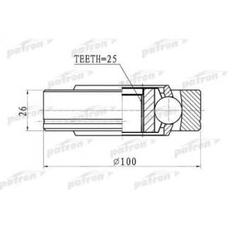 ШРУС внутренний задний 26x100x25T BMW X5 E53 99-05 фото