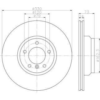 Диск тормозной передний вентилируемый MINTEX MDC1732 фото
