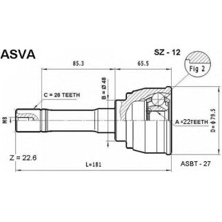 ШРУС наружный ASVA SZ-1-2 фото