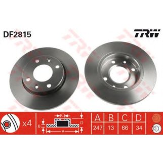 Диск тормозной TRW DF2815 фото