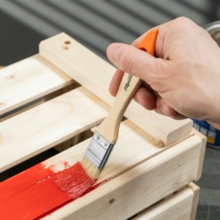 Кисть плоская Slimline 1" 25мм, натуральная щетина, дерев. ручка SPARTA фото 1