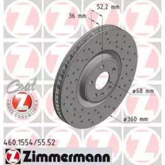 Диск тормозной Zimmermann 460.1554.52 фото