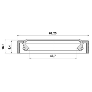 Сальник полуоси 46.7x62.25x9.4x16.6 фото 2