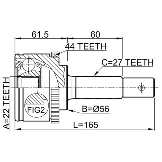 0210-P11A44_ШРУС наружный к-кт! ABS Nissan Primera P11 1.6 16V GA16DE 96> фото 2