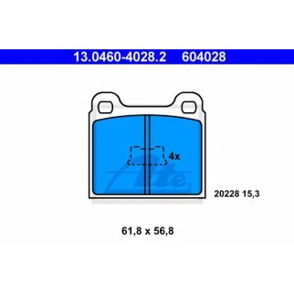 Колодки VW GOLF/POLO 1.0-1.3L =>84 WVA20228 15.3мм фото