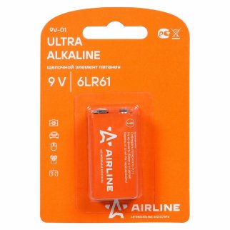Батарейка (крона) AirLine 9V-01 фото