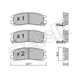 Колодки тормозные задние дисковые к-кт metelli 22-0398-0 фото