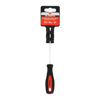 Отвертка Anti-Slip, SL3, 0x100 мм, CrV, двухкомп. рукоятка MATRIX 12208 фото 5