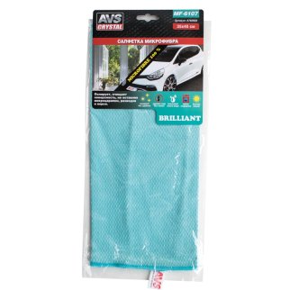 08 Салфетка микрофибра сверхплотная для чистки стекол AVS MF-6107 (35х40см)(1шт), шт фото