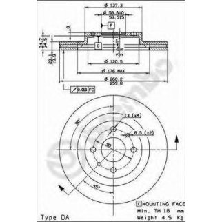 Диск тормозной brembo 09.8903.14 фото