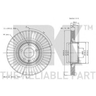 Диск тормозной передний с антикорозийным покрытием (320x30mm) / AUDI A-6,A-8 03~11 фото