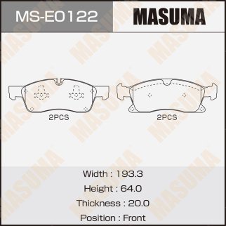Колодки тормозные передние к-кт Masuma MS-E0122 фото