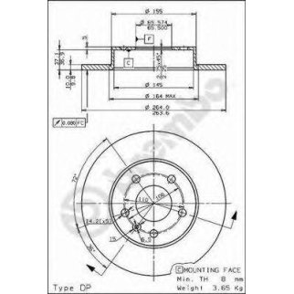 Диск тормозной brembo 08.7627.75 фото