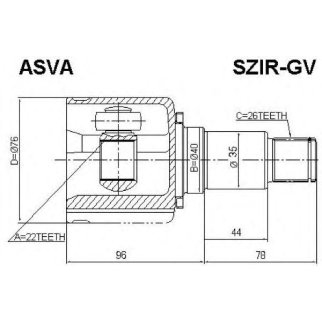 ШРУС внутренний ASVA SZIR-GV фото