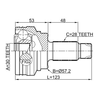 ШРУС НАРУЖНЫЙ ЗАДНИЙ 30X57.2X28, шт фото 2