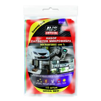14 Набор салфеток экономичный для комплексной очистки AVS MF-6119 (микроф.- 15шт, 30х30см), шт фото
