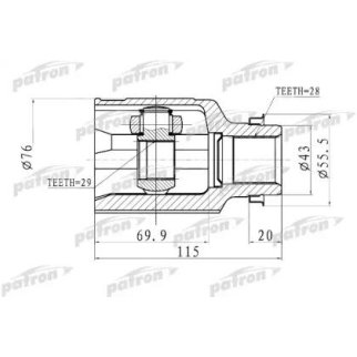 ШРУС внутренний правый 29x43x28 MAZDA 323 BJ 98-04, MAZDA 2 DE 07- фото