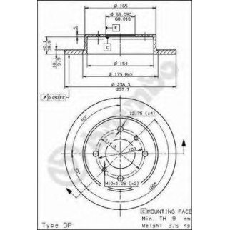 Диск тормозной brembo 08.5443.11 фото