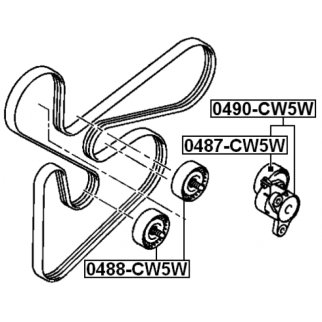 Ролик-натяжитель ручейкового ремня FEBEST 0487-CW5W фото 2