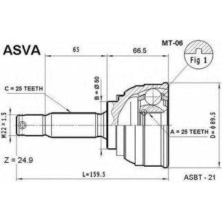 ШРУС наружный ASVA MT06- фото