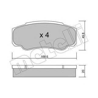 Колодки тормозные задние дисковые к-кт metelli 22-0532-0 фото