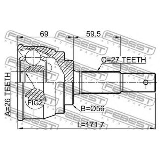 Шрус наружный 26x56x27 фото