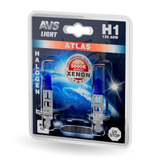 Галогенная лампа AVS ATLAS/5000К/ H1.12V.55W.блистер 2шт., шт фото