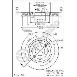 Диск тормозной brembo 09.6932.10 фото