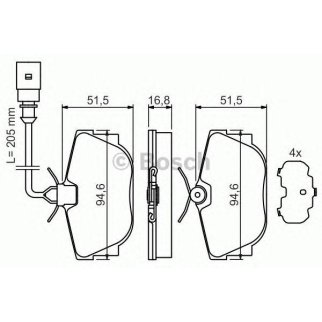Колодки тормозные задние дисковые к-кт BOSCH 0 986 494 051 фото