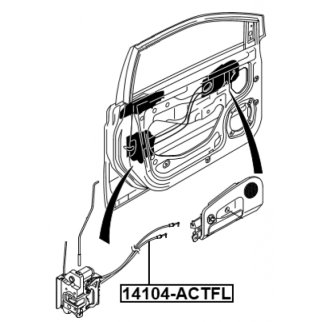 Трос внешней ручки замка двери SSANG YONG ACTYON 2001-2013 FEBEST 14104-ACTFL фото 2
