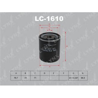 Фильтр масляный LYNXauto LC-1610 фото