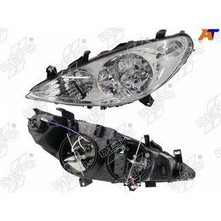 Фара передн лев с ЭК с противотум. PEUGEOT: 307 01-02 фото