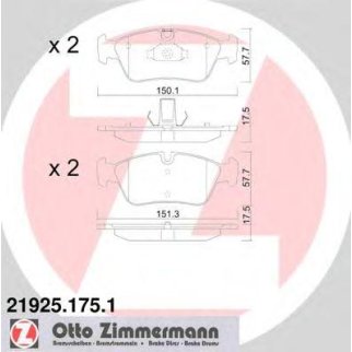 21925.175.1_колодки дисковые !перед. 150x58x18  BMW E46 1.6i-2.8i/1.8d/2.0d 98&gt;/Z3 1.8-2.8 95-03 фото