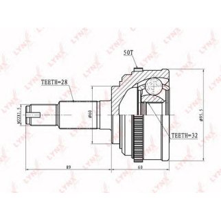 ШРУС наружный передний LYNXauto CO-3414A фото