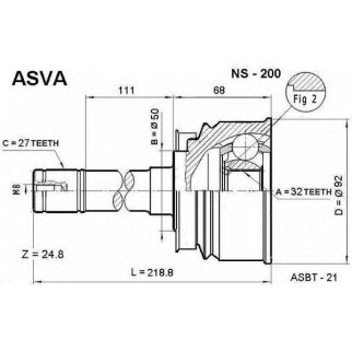 ШРУС наружный ASVA NS-2-00 фото